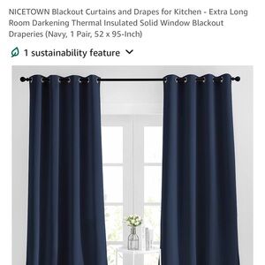 Navy blue blackout curtain sizes 52x95 in.